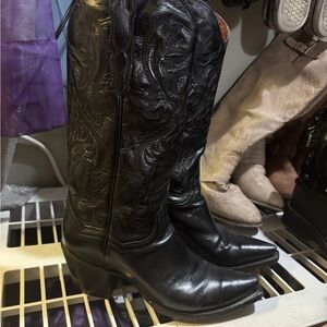 Dan Post Black Leather Ankle Boots